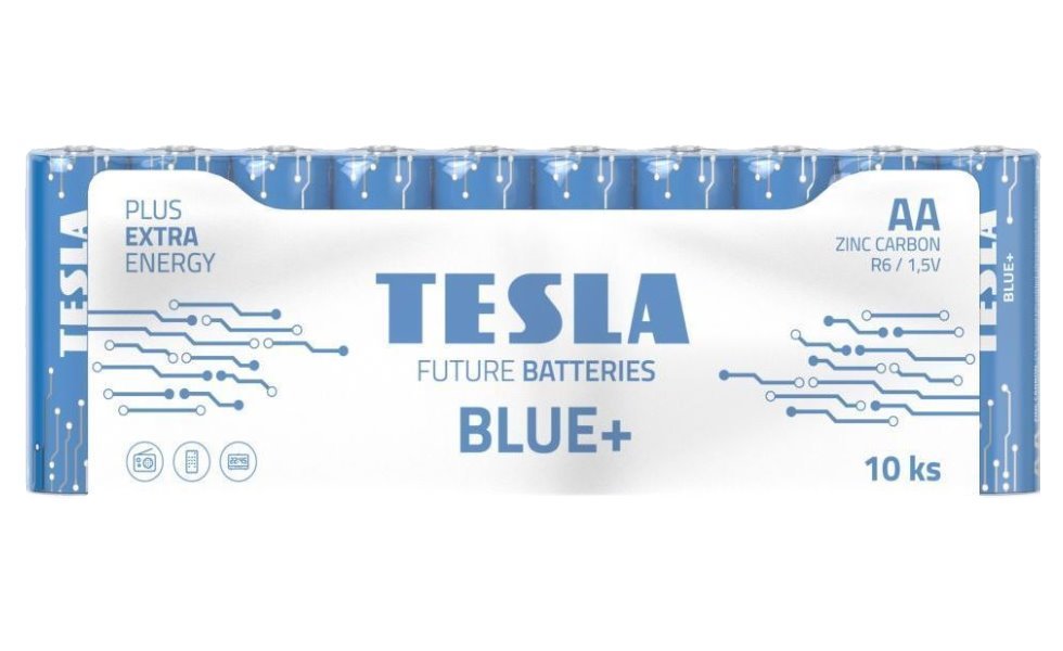 Tesla Bat AA Bleu + Shrink Foil 10 PCS