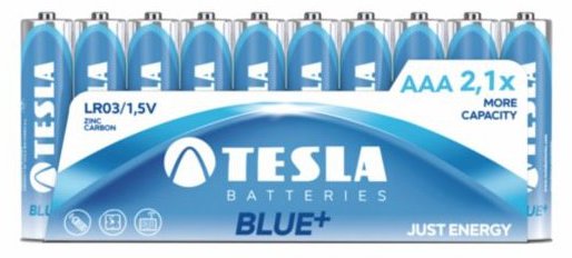 Tesla Bat AAA Bleu + Shrink Foil 10 PCS
